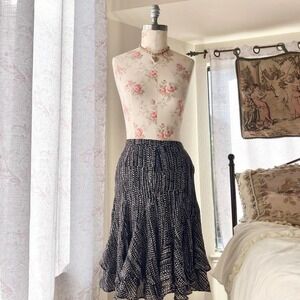 black silk polka dot‎ skirt